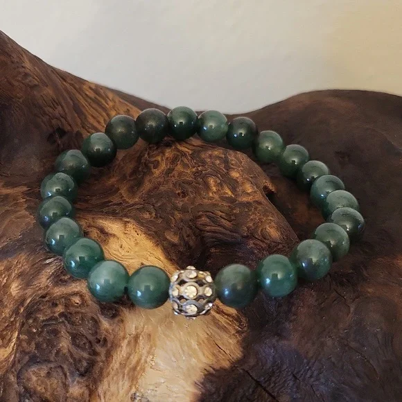 Genuine Jade Gemstone Stretch Bracelet