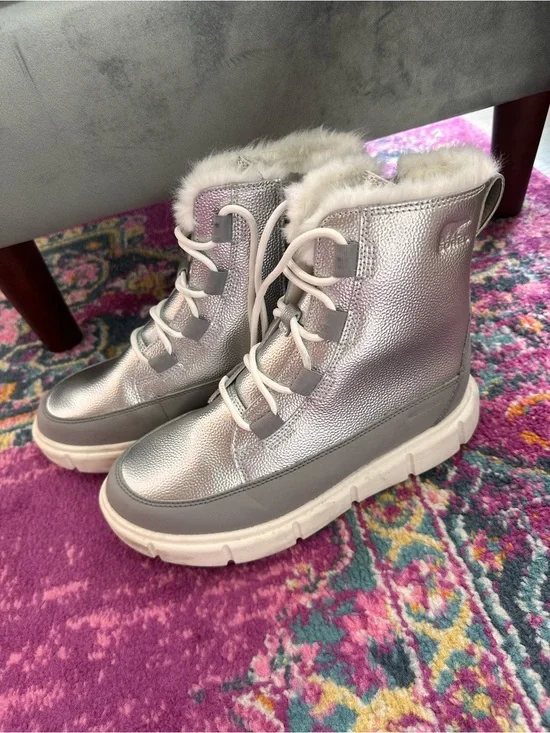 Sorel Kids' Children Explorer™ III Waterproof Boot Silver