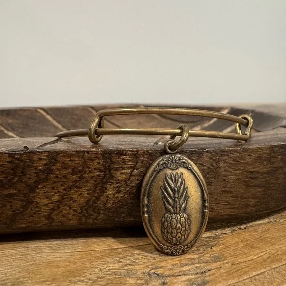 Alex and Ani Pineapple Charm Bangle – Rafaelian Gold Finish