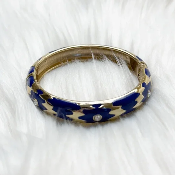 Blue Enamel Cuff Bracelet