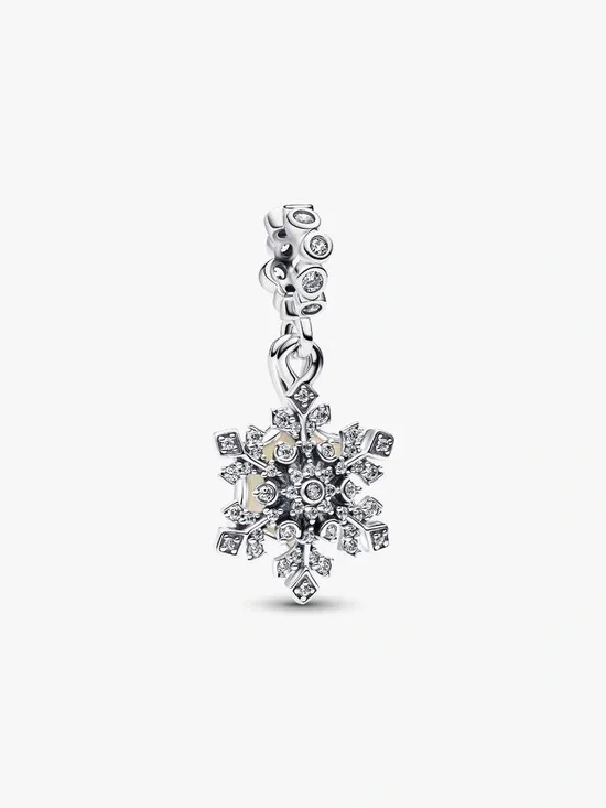 Pandora Opalescent Snowflake Double Dangle Charm