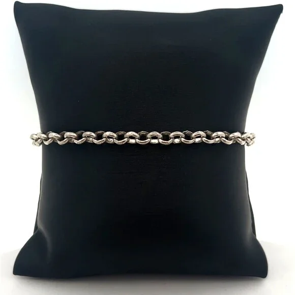Designer Italy 925 Sterling Silver Classic Round Rolo Chain Link 8.25