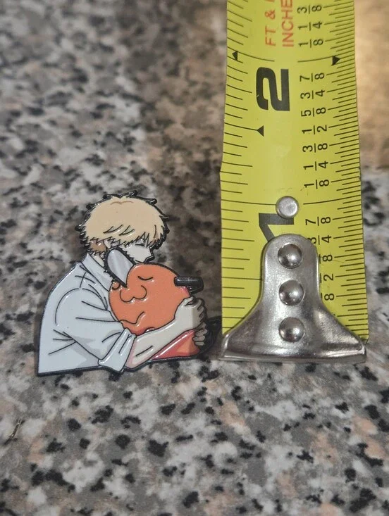 Chainsaw Man Denji hugging Pochita Enamel Pin