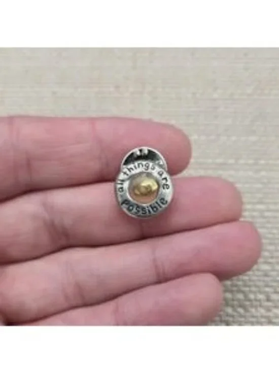 Vintage All Things Are Possible Inspirational Circle Seed Lapel Pin A8393