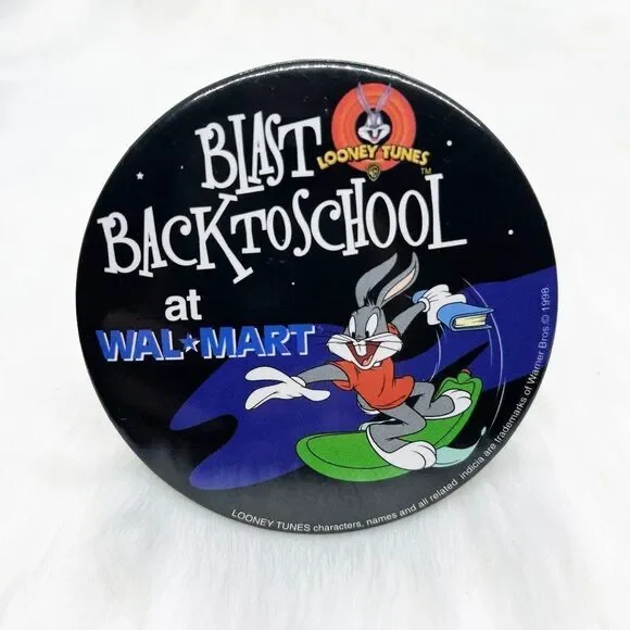 🔮5/$25 Vintage‎ Looney Tunes Bugs Bunny Back to School Pin