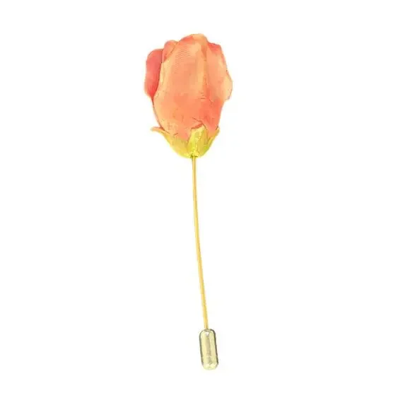 Artist Made Ceramic Pink Rose Stick Pin Lapel Hat Pin Vintage