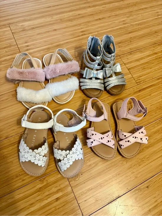 Kids Mixed Sandal Set - Pink, White, Silver