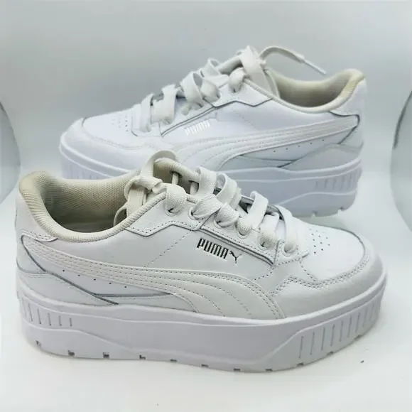 PUMA Karmen II Idol Girls Sneakers White Lace-Up Platform Size 4.5 Youth