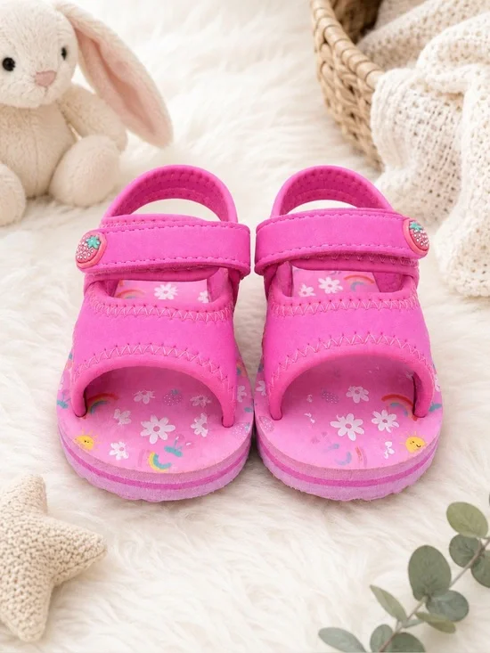 Sol Borne Toddler Girls Pink Strawberry Sandals Size 4