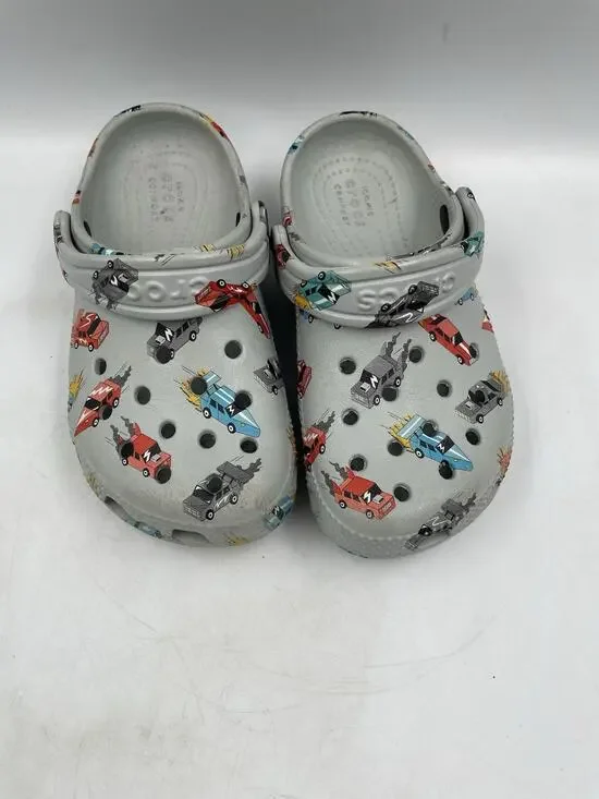 CROCS Kids Classic Race Cars Graphic Clog Mirage / Multi Gray Size 10