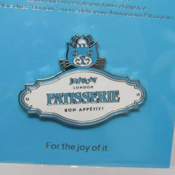 Jellycat Patisserie Bon Appetit Enamel Pin New In Packaging Blue White