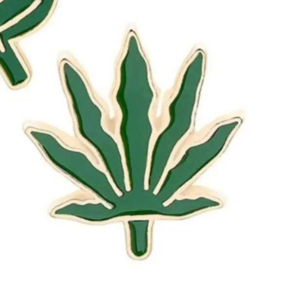 Herb Flower Chronic Leaf Pin Brooch