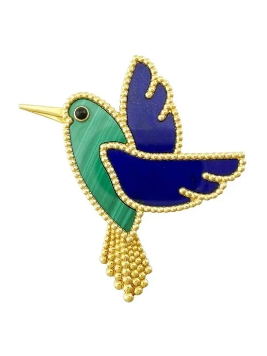 Van Cleef & Arpels 18 Gold Malachite Second Brooch