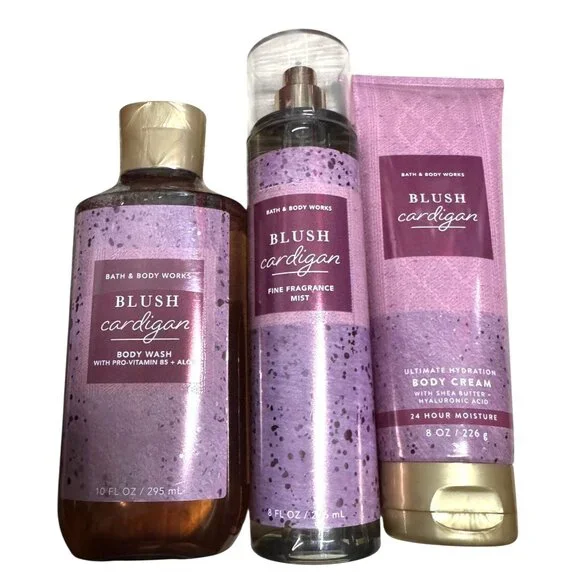 Bath & Body Works Blush Cardigan 3‎ Piece Set NEW