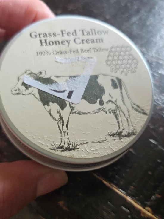 100% Grass-Fed Tallow Honey Cream In Tin New Sealed