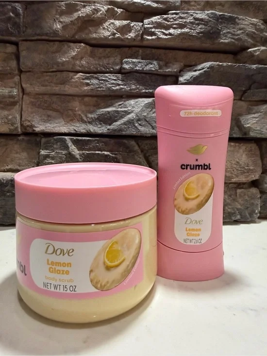 Dove Lemon Glaze Body Scrub & Deodorant Set - Pink