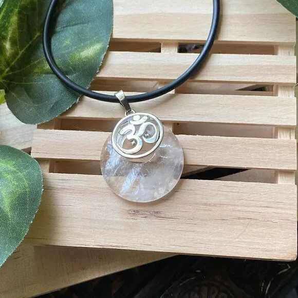 Rock Quartz OM Chakra Necklace