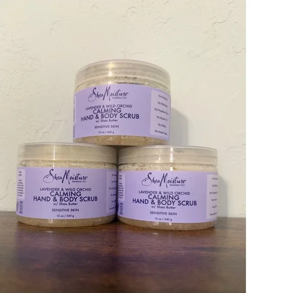 SheaMoisture Lavender & Wild Orchid Calming Hand & Body Scrub 12oz 3-Pack Bundle
