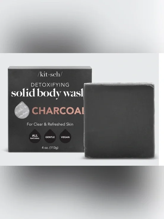Kitsch charcoal solid body wash bar