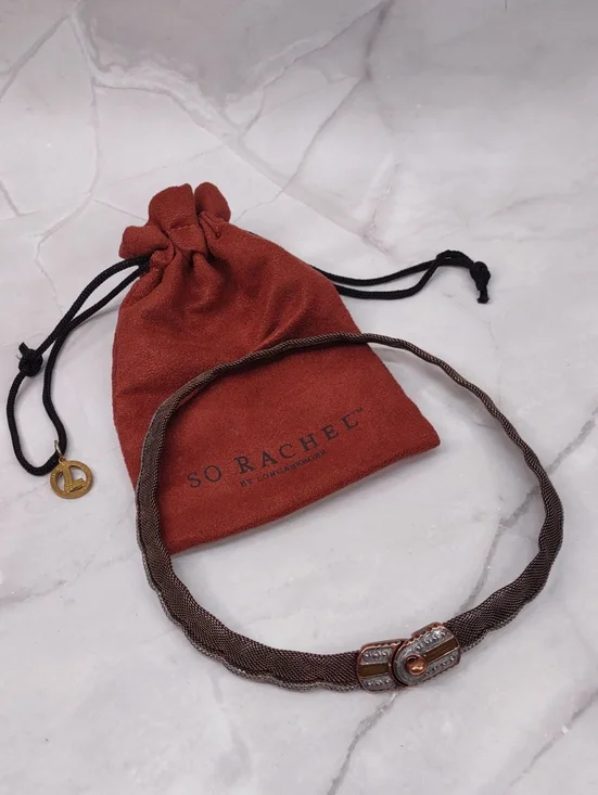 So Rachel By Longaberger Copper/Gunmetal Mesh Collar Necklace