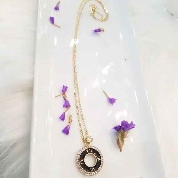 Gold number necklace