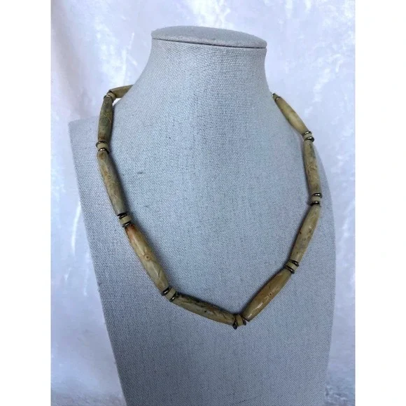 Carved Bone Bead Necklace 18