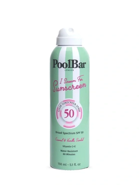 NEW POOLBAR SPRAY SUNSCREEN SPF 50 Clear vitamin C+E coconut vanilla elta md uv