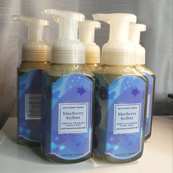 BBW BLUEBERRY BELLINI GENTLE FOAMING HAND SOAP X5