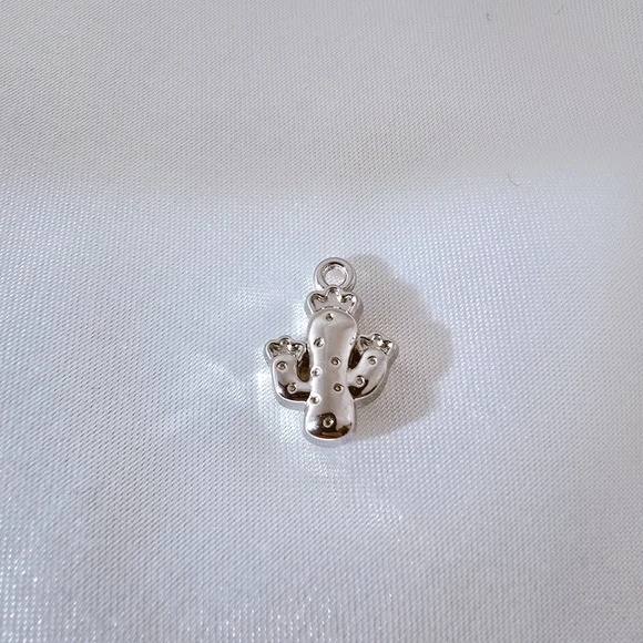 Silver Tone‎ Cactus Charm Pendant
