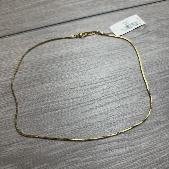 Vintage Napier Gold Tone Herringbone Flat Chain Necklace 20