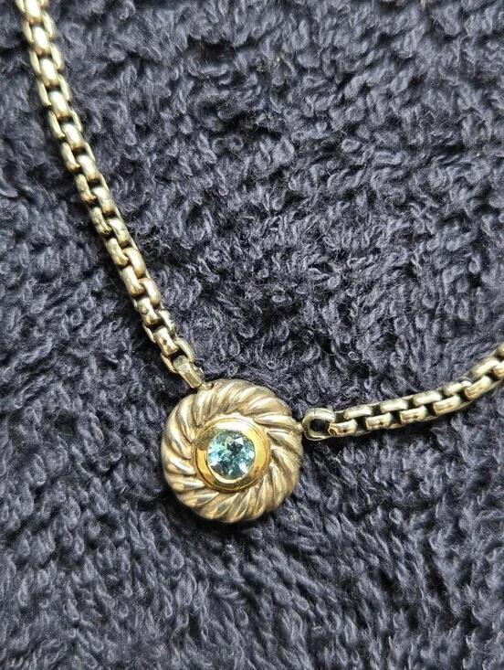 David Yurman Topaz Color Classic Cookie Pendant Necklace