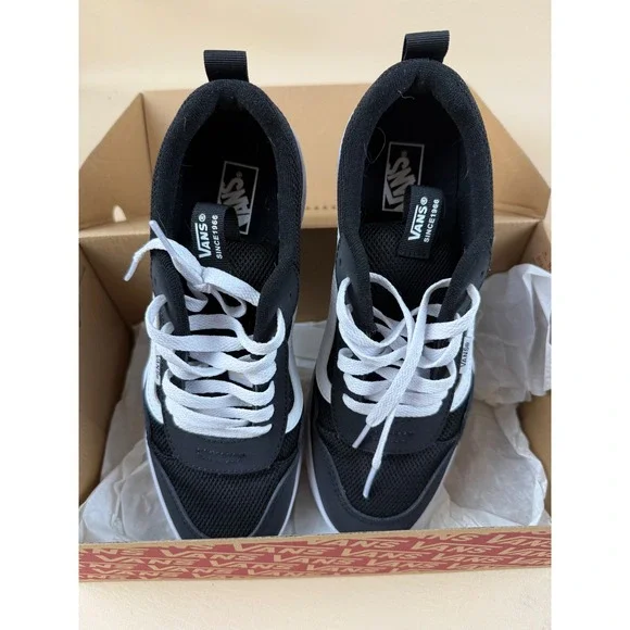 Vans 7.0 Youth Range Exp Mesh Black White Skate Sneakers VN0A5ELEBA2