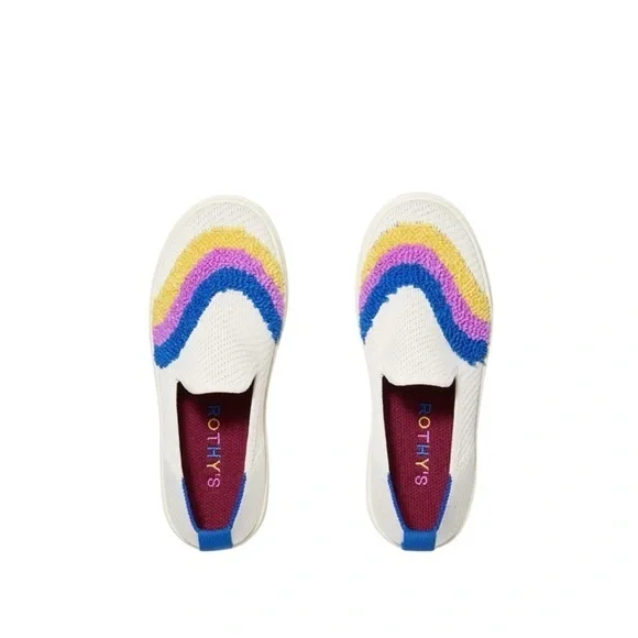 Rothy's The Kids Toddler Girls‎ Terry Rainbow Swirl Slip On Sneaker Flat Size 10