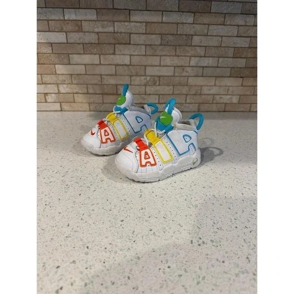 Nike Air More Uptempo Baby Shoes‎ 5C White Blue