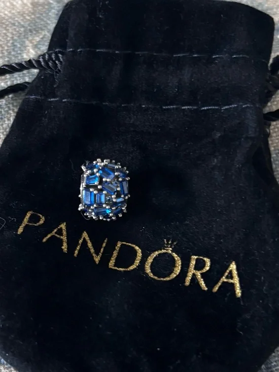 Pandora Blue Baguette Crystal Charm