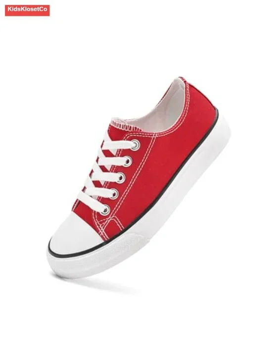 Toddler Canvas Low Top Sneakers Non-Slip Durable Kids Shoes