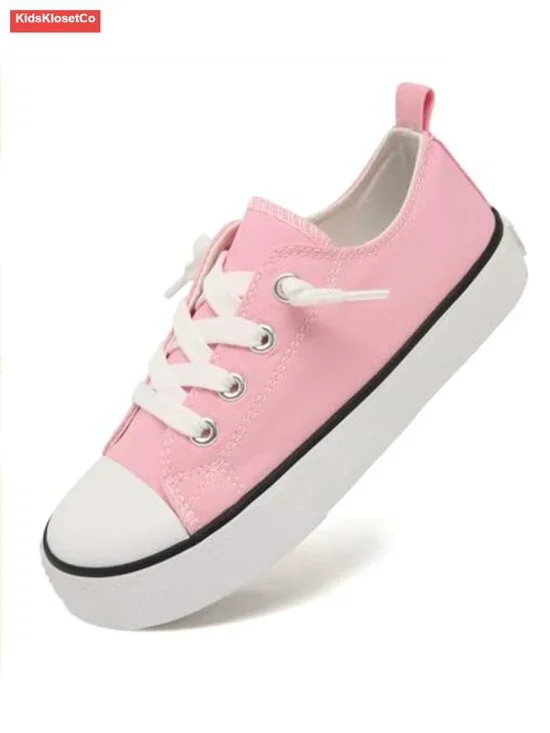 Toddler Little Kid Cushioned Canvas Slip On Sneakers Soft Durable