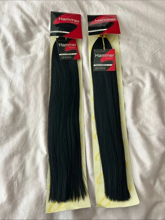 Hammer Hair Collection 18” Bulk 100% Human Hair Color 1 Black (2 packs)
