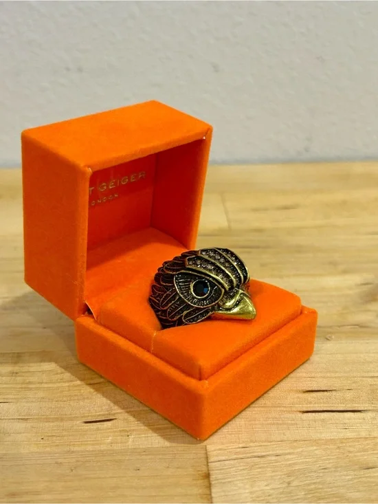 Kurt Geiger London Eagle Head XL Chunky Cocktail Ring sz9