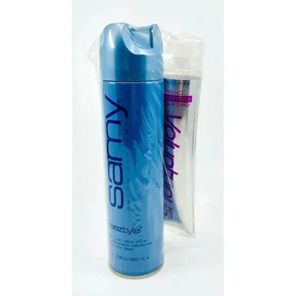 Samy Freeztyle Hairspray & Voluptuous Volumizing Creme/Cream Full Size Set *NEW