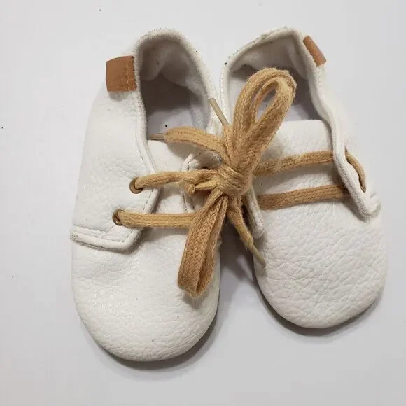Newborn Baby Girl Boy PU Non Slip Soft Sole Walking Shoes‎ White Size 5 18 Month