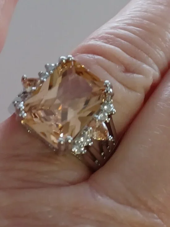 Size 9 New Citrine Statement Ring