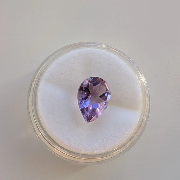 Teardrop Purple Amethyst Ring Gem for Fine Jewelry