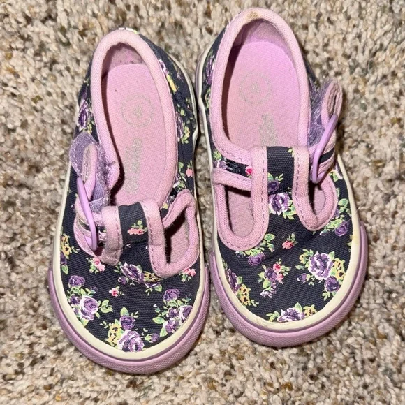 Floral Kids Shoes - Purple and Pink