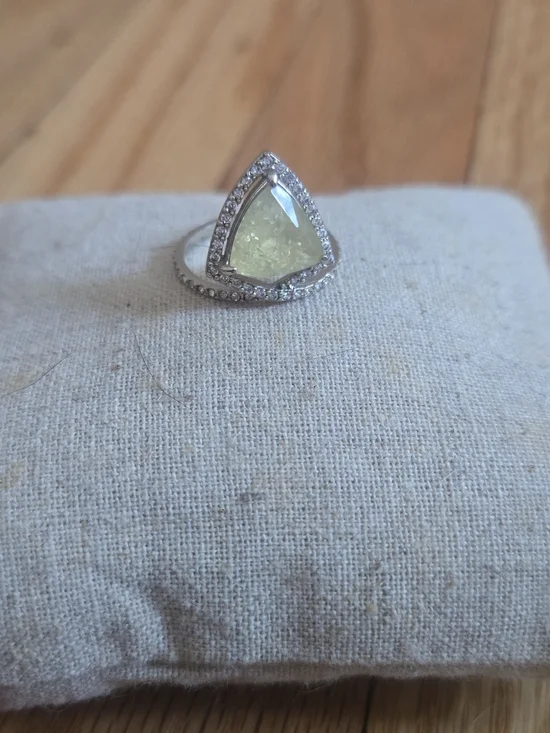 Stella & Dot Yellow Triangle Halo Pavé Ring