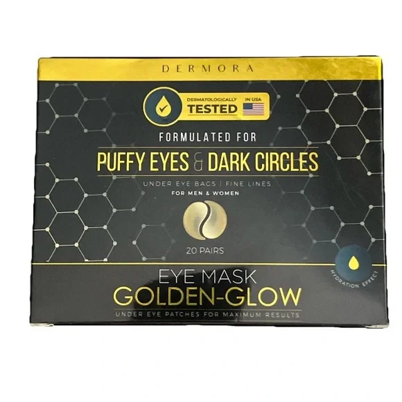 Golden Glow Under Eye Patches 20 Pairs Eye Gels Treatment Dark Circles Puffy New