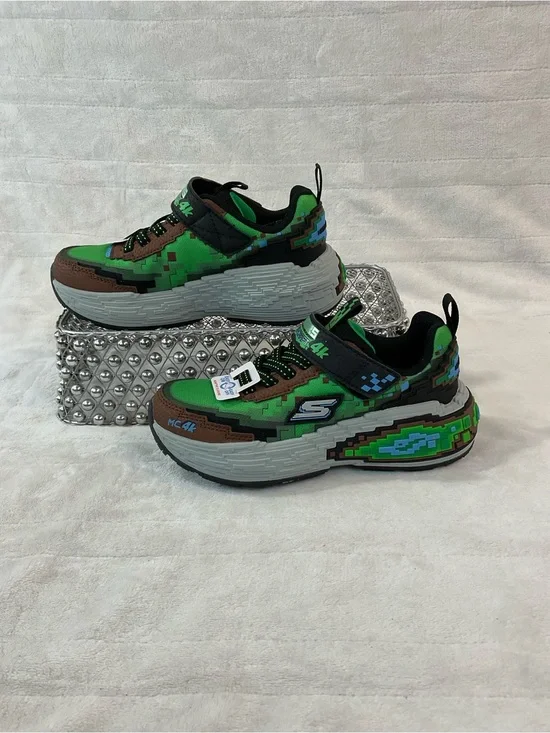 Skechers Mega-Craft 4K Minecraft Green Brown Multi Sz 13T/12UK/30EU 402160L