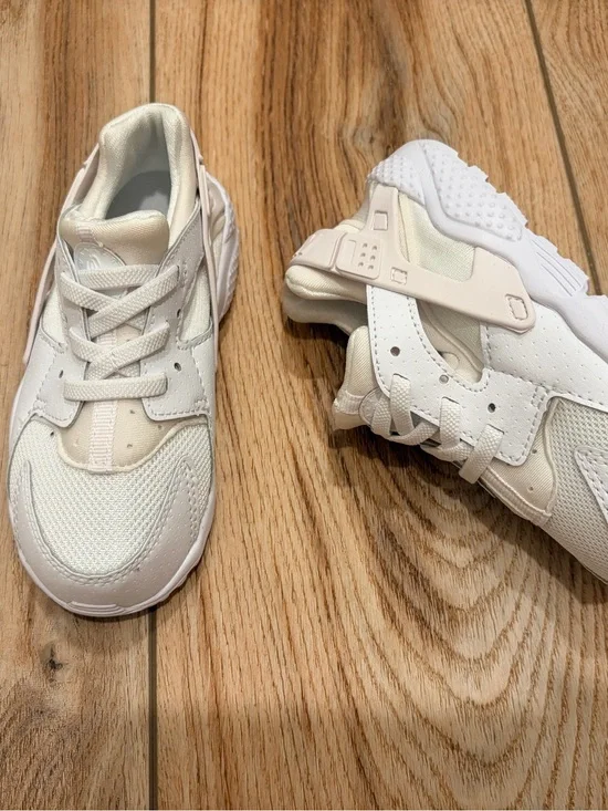 Kids Nike Air Huarache Neutral White & Cream Athletic Sneakers
