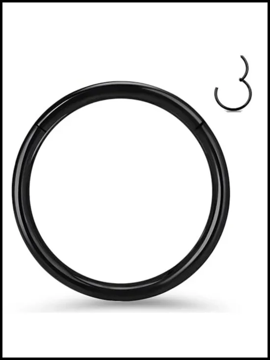 Titanium Hinged Nose Rings Hoop 20G 18G 16G 14G 12G G23 Implant Grade Clicker