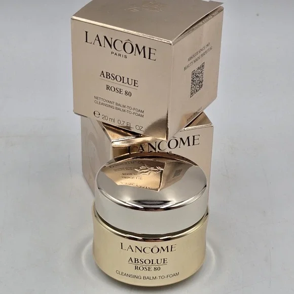 2 New In Box Lancome Absolue Rose 80 Cleansing Balm to Foam Travel 20ml Size